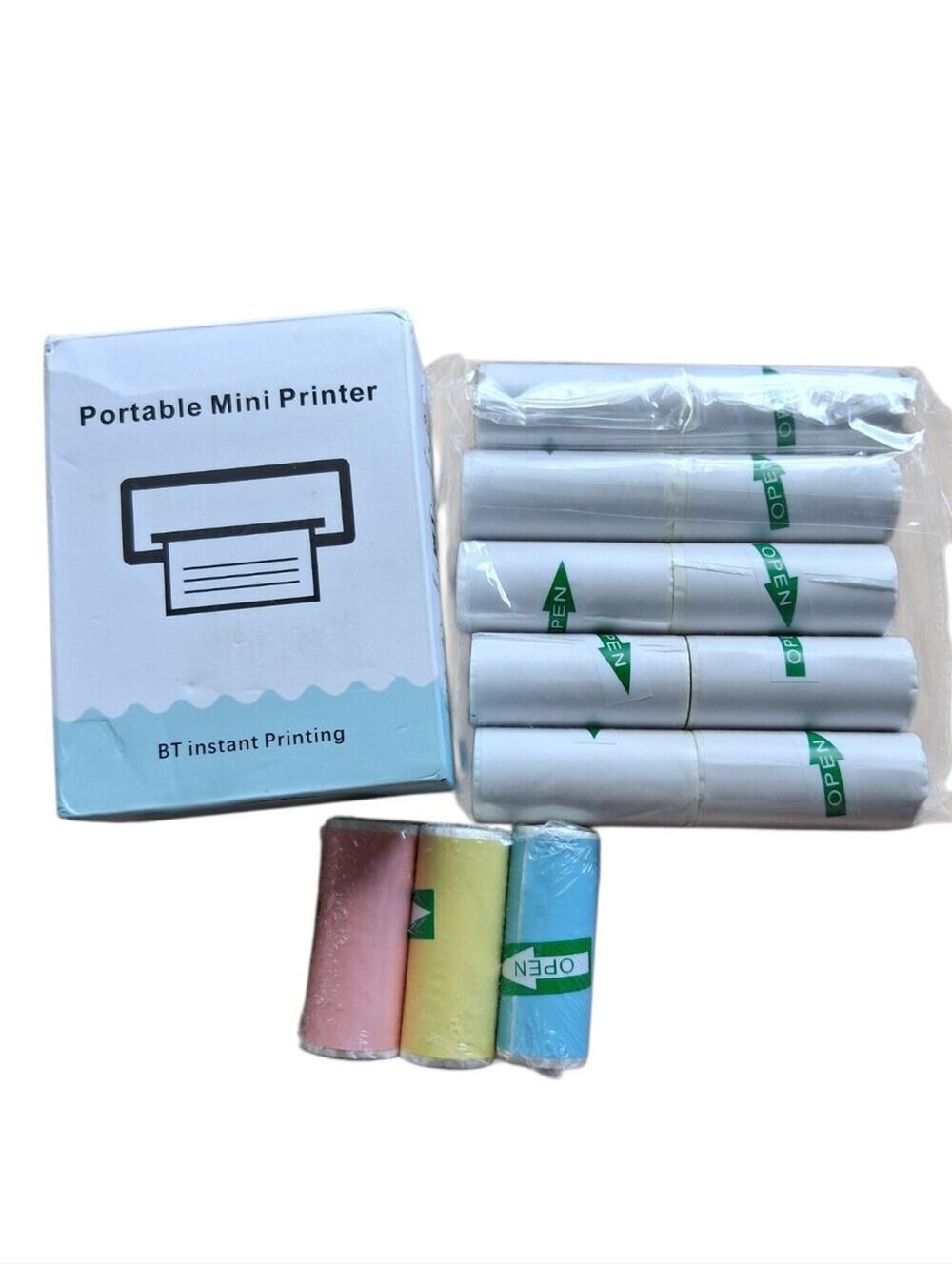 NWT Portable Mini Printer With Printer Sticker Paper